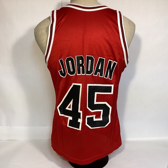vintage Champion Chicago Bulls Michael Jordan Jersey rare 45 - Main Image